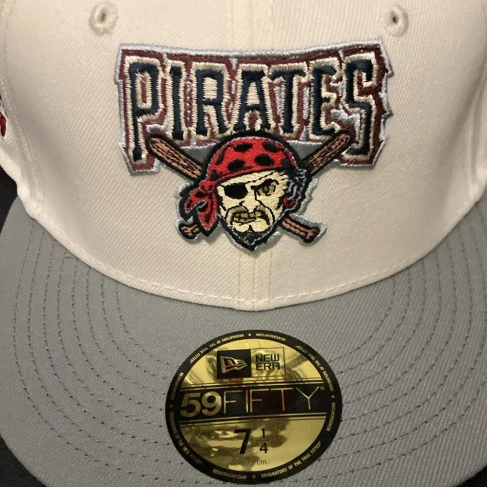 Custom New Era Pirates White and‎ Gray Cap